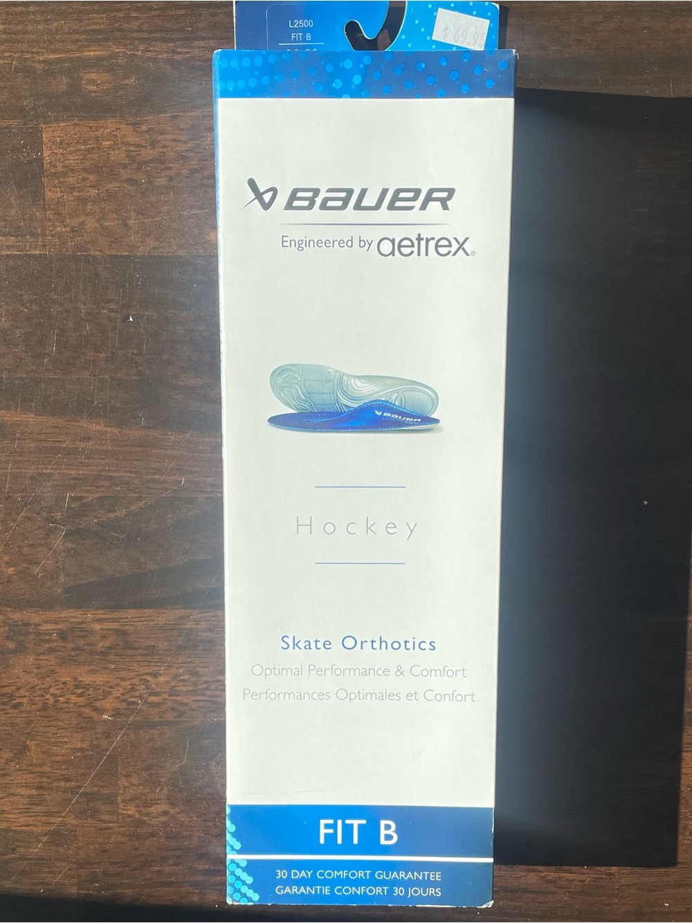 Bauer Aetrex Hockey Skate Orthotics Insoles Fit B Size 6.0 6.5 Performance